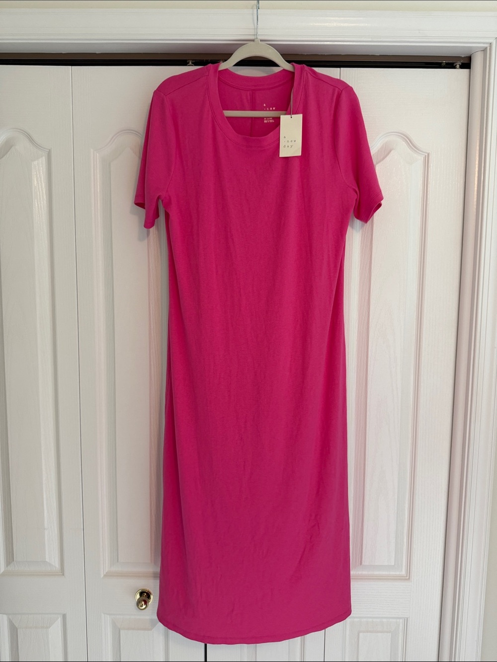 a new day Hot Pink Short-Sleeve Midi Tee Dress